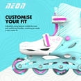 thumbnail image 5 of Yvolution Neon Kids Roller Skates Inline Size 3-6, One Pair, Skates for Boys and Girls, Green and Pink, 5 of 10