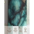 thumbnail image 6 of Abstract Water Ripple Art Sheer Curtains 84 Inches Long 2 Panels Teal Green Orange Marble Texture Light Filtering Semi Sheer Window Curtains Drapes for Bedroom Living Room 52"x84", 6 of 7