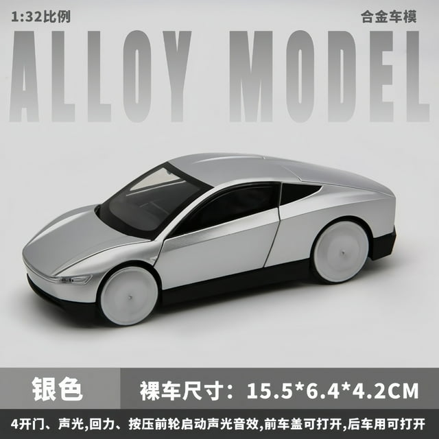 1:32 ROBOTAXI Alloy Diecasts Car Model Toy car Metal Model With Sound Light Collection Toys For Children Christmas Gift Silver With box