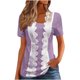 thumbnail image 3 of Chaqueta corta,Camisa informal de manga corta con botones para mujer, cuello en V, mezcla de poliéster y elastano suave, corte holgado para uso diario, sopatenor, 3 of 8