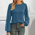 thumbnail image 2 of Womens Long Sleeve Shirts Casual Tops Dressy Outfits Fall Fashion Blouses Lace Clothes Y2k, 2 of 9