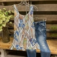 thumbnail image 1 of ICHUANYI ClearanceWomen's Comfortable Round Neck Sleeveless Vest Chiffon Printing Top Blouse(Beige, L) ICHUANYI WER20232080502921, 1 of 8