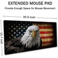 thumbnail image 3 of Extended Gaming Mouse Pad - Non-Slip Water-Resistant Rubber Base Computer Keyboard Mouse Mat, 35.4x15.7-inch XX-Large Desk Mat, Ideal Partner for Work & Game, American Bald Eagle on Grunge Flag, 3 of 5