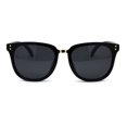 thumbnail image 2 of Polarized Womens Hipster Horn Rim Metal Bridge Plastic Sunglasses All Black, 2 of 3