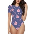 thumbnail image 2 of Picia Cute Pig Womens One Piece Swimsuits Modest Tummy Control Bathing Suits Lace Up Slimming Swim Suit-Medium, 2 of 9
