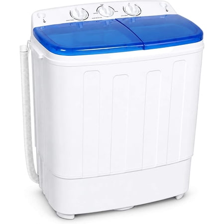 Portable Twin Tub Washing Machine, 16 lbs Total Capacity (Wash 11.6 lbs + Spin 6.4 lbs), for Home, Apartment, Dorm, RV — Blue