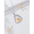 thumbnail image 4 of CACA LADY Duck Necklace 925 Sterling Silver Walking Duck Heart Pendant Necklace I Love You Forever Animal Jewelry Christmas Birthday Gift for Women, 4 of 6