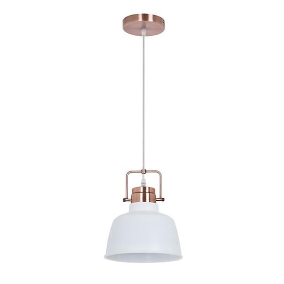 Lámpara Colgante E26/E27 60W Alhena I Blanco Cobre 2G ILUMINACIÓN .