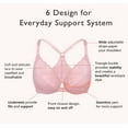 thumbnail image 2 of Exerin Racerback Full Figure Underwire Women's Front Close Bra Seamless Unlined Bra(Pink,36DD), 2 of 7