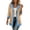 Khaki, variant on Womens Long Sleeve Outerwear Casual Contrast Edge Lapel Collar Button Front Relaxed Mid Length Casual Blazer Coat, Size (S-XXL)