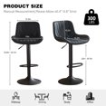 thumbnail image 3 of Restworld Adjustable Swivel Counter Height Bar Stools with Back, Set of 2, Modern Dining Barstools with Footrest，Black, 3 of 7