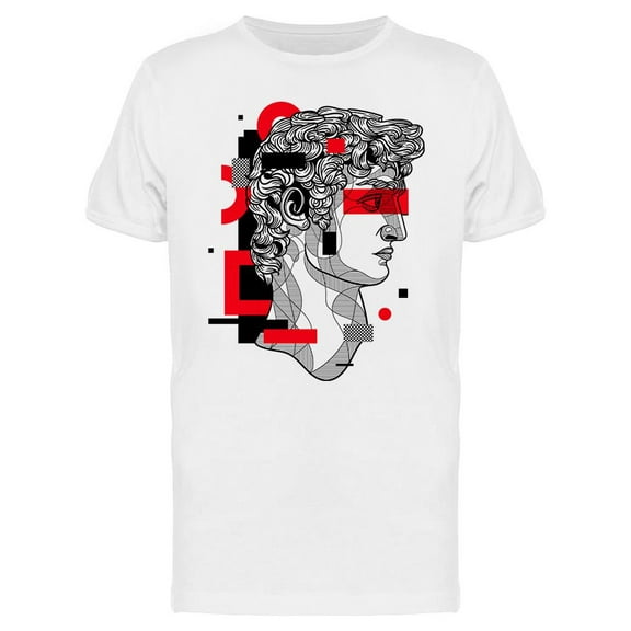 David Sculpture Red Glitch T-Shirt Men -Image by Shutterstock, Male Medium