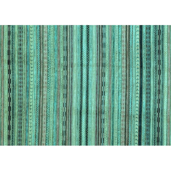 Ahgly Company Indoor Rectangle Abstract Light Blue Modern Area Rugs, 2' x 3'