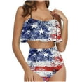thumbnail image 1 of Trajes de baño Amzcrzy Tankini para mujer, trajes de baño, traje de baño de bikini con control de abdomen, conjunto de traje de baño con volantes para mujer, multicolor, XL, 1 of 5
