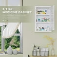 thumbnail image 5 of Resenkos 12" x 18" Lockable Medicine Cabinet, 3 Tier Steel Medical Wall Box with 2 Keys and Shelves for Bathroom, White, 5 of 7