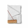 thumbnail image 2 of Fishing Soft Flannel Fleece Blanket, Monochrome Hanged Signboard Illustration Day Off Hobby Themed Print, Cozy Plush for Indoor and Outdoor Use, 70" x 90", Persian Orange and White, by Ambesonne, 2 of 6