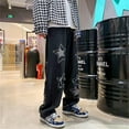 thumbnail image 2 of B91xZ Men's Slim Fit Biker Jeans Stretch Ripped Skinny Jeans with Pockets,Black M, 2 of 5