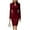 Wine, variant on Women's Office Dress Work Dress Long Sleeve Stand Collar Slim Fit Pencil Bodycon Midi Dress for Commuting Spring Fall,Beige,L