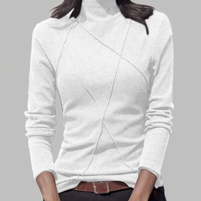 MHFRRA Camiseta Informal para Uso Diario, Cómoda y Elegante, Ideal para Usar En Capas O Como Outfit. Camiseta Versátil para Cualquier Ocasión, Imprescindible En Tu Armario. Blanco