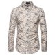 thumbnail image 2 of Blusa y camisa de manga larga con cuello vuelto para hombre, informal, con estampado de rosas, botones, manga larga, cuello vuelto, blusa de poliéster para hombre, 2 of 4