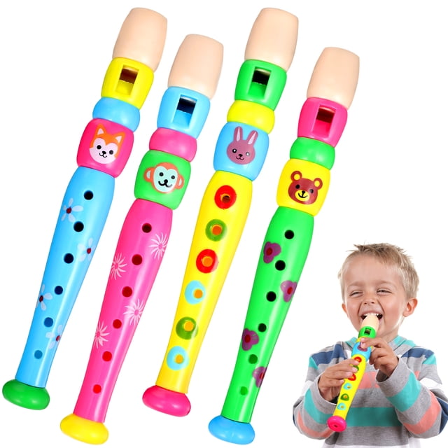 4 Pcs Flutes Musical Instruments Early Education Develop Recorders Musical Educational Toys for Kids