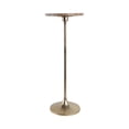thumbnail image 4 of Elegant End Table, Side Table, or Small Night Stand for Room Decor - Slim Metal Drink Table with Marble Top and Trumpet Base for Bedroom or Living Room - Ideal for Small Spaces - 27" Tan & Gold, 4 of 11