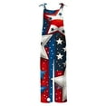 thumbnail image 5 of Wiyuqeen Patriotic Overalls for Women USA Flag Linen Jumpsuits Sleeveless Spaghetti Strap Harem Rompers Plus Size Summer Casual Jumpers with Pocket, 5 of 6