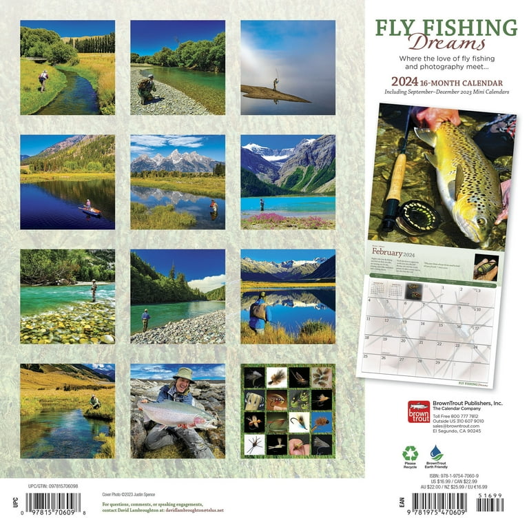 Fly Fishing Dreams  2024 12x24 (Hanging) Wall Calendar