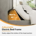 thumbnail image 2 of Merluxy Queen Bed Frame with Smart Adjustable Bed Base, Storage Wingback Headboard,Charging Station,Corduroy Cream, 2 of 8