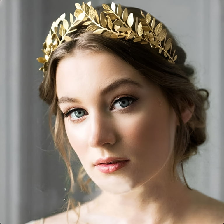 Gold Leaf Tiara Wedding Crown Crystal Headband for Women Bridal Party Amazon.com : Unicra Gold Leaf Crown Leaves Tiara Bridal  main image 4