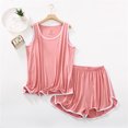 thumbnail image 3 of Pijamas cómodos de Modal para mujer, ropa holgada de verano para el hogar, nuevo chaleco informal sin mangas, pantalones cortos, conjunto de pijamas para mujer, 3 of 4