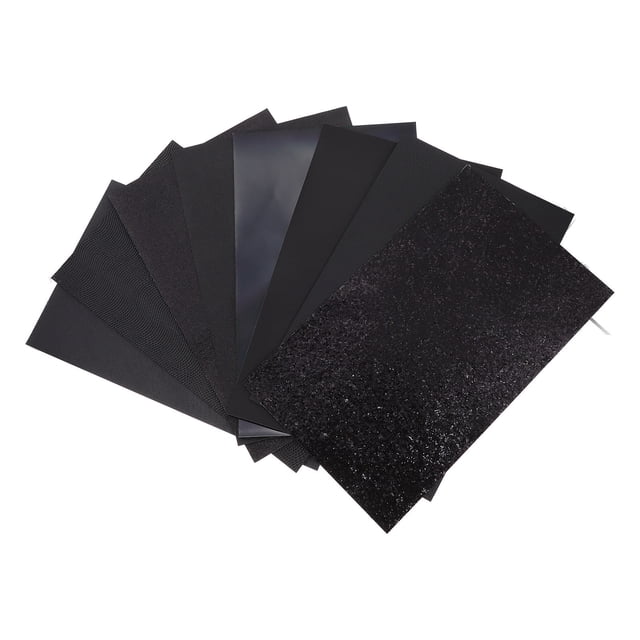 unbranded 8Ud Hojas De Cuero Artificial Negro Para Accesorios Y Adornos Con Gran Resistencia