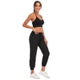 thumbnail image 4 of Women's Stretch Joggers Workout Drawstring Fitted Cuffed Ankle Athletic Travel Yoga Pants, 4 of 9