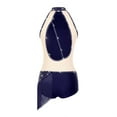 thumbnail image 4 of inlzdz Women's Ballroom Latin Leotards Glitter Rumba Salsa Dance Dress Tassels Fringed Bodysuit Navy Blue L, 4 of 6
