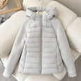 thumbnail image 4 of CheerKidz Womens Winter Hooded Padded Jacket Casual Outerwear Long Sleeve Coat Warm Comfortable Daily Wear Zip Up Hoodie Cozy Soft Lightweight Modern Street Style(Gray,L), 4 of 4