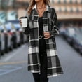 thumbnail image 5 of Xdegoge Plaid Jackets for Women Knee Length Long Sleeve Button Up Flannel Shirt Jacket Trendy Dressy Casual Shackets Streetwear, 5 of 6