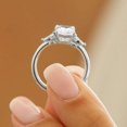 thumbnail image 3 of solitaire jewels 2.5CT Radiant Moissanite with Side Marquise 3 stone Engagement Ring For Women, 10K White Gold, 3 of 4