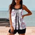 thumbnail image 4 of Levmjia Women's High Waist Patriotic Star Print 4th of July Basic Tankini Swimsuit Set with Pads, Nylon Spandex Swimwear Sizes S - 2XL, 4 of 6