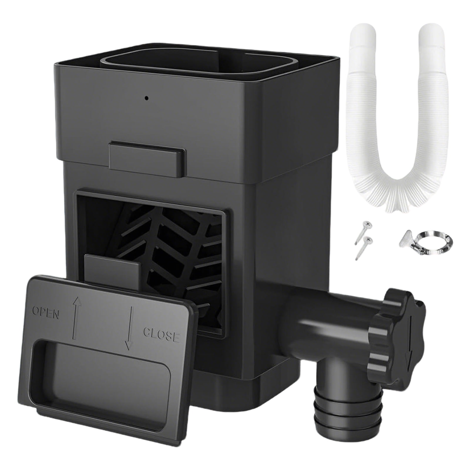 Upgraded Rain Barrel Diverter Kit Rainwater Collection System for Downspout Gutter Diverter for Rain Barrel with Enhanced Water Capacity Filter Adjustable Valve,Black