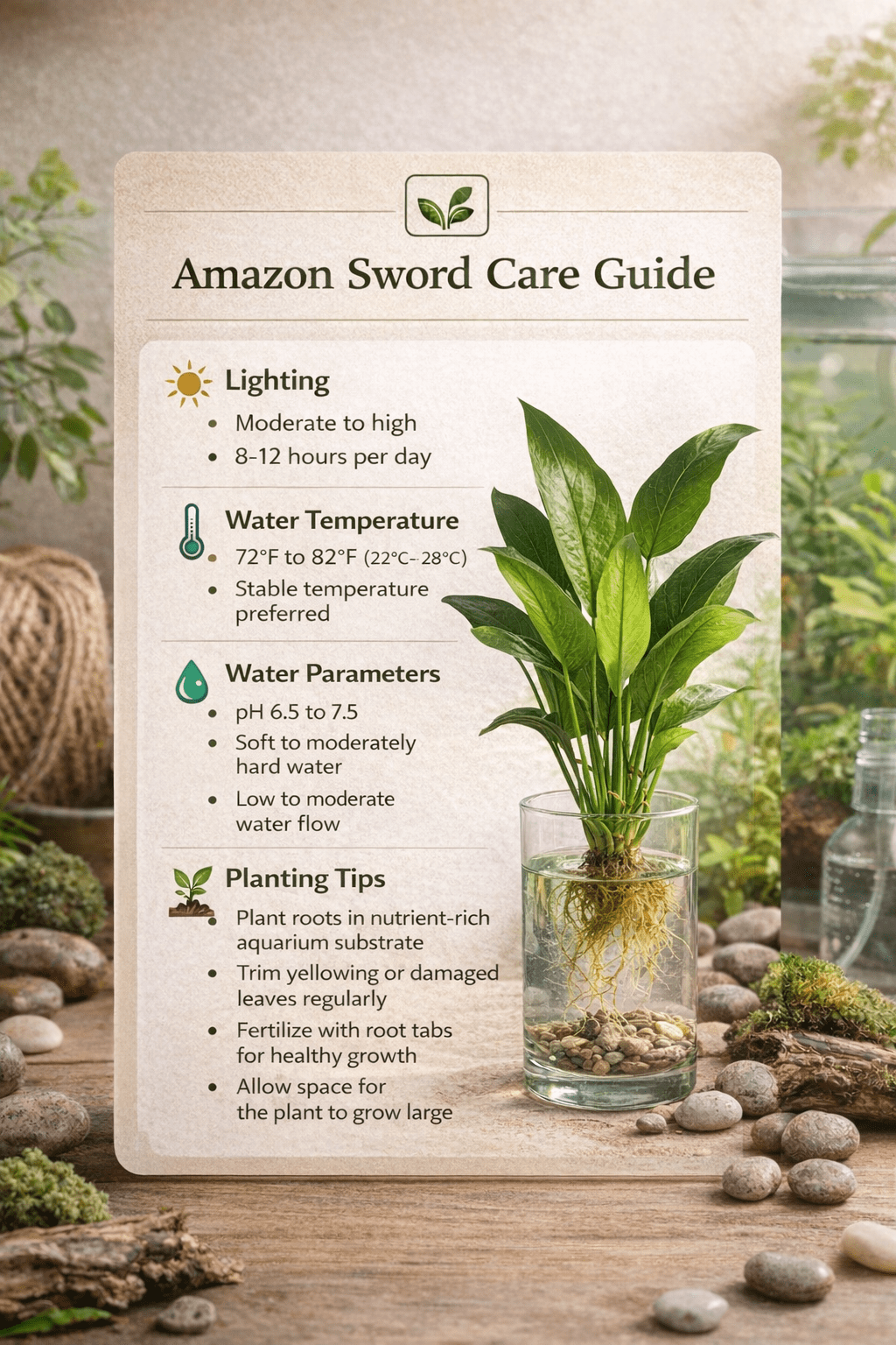 Showpiece Plant Duo Large Amazon Sword & Anubias - Our Choice (1 Pack - 2 Plants)