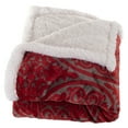 thumbnail image 2 of Somerset Home Printed Coral Soft Fleece Sherpa Throw Blanket - Red, 2 of 3