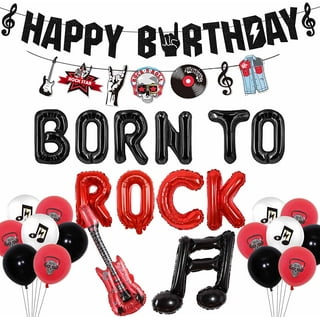 Crenics Born to Rock Backdrop Banner, Extra Large 1950's Rock and Roll  Party Decorations, Rock Star Music Theme Birthday Party Supplies, 5.9 x 3.6  ft