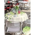 thumbnail image 6 of Outdoor Tablecloth with Umbrella Hole Zipper Green Leaves Round Tablecloth 54" Waterproof Outside Table Cloth Gradient Spring Plants Rustic Botanical Patio Table Cover Tablecloths for Picnic Party, 6 of 8
