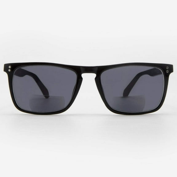 Bifocal Sunglasses for Men and Women - Reader Sunglasses with Bifocals - Designer Reading Sun Glasses with Built In Readers - Trento by VITENZI in Black 1.50