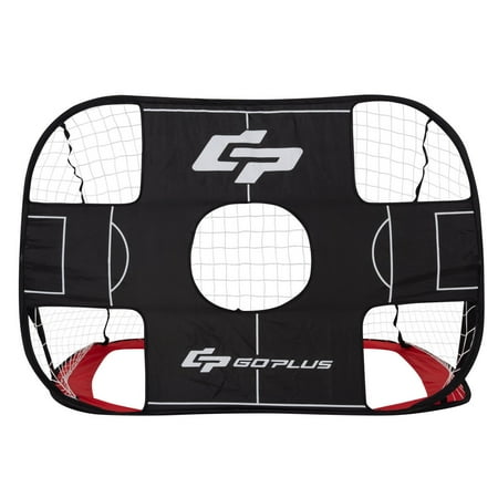 Portable 2 In 1 Pop Up Kids Soccer Goal Net Target Sports W Carry Bag