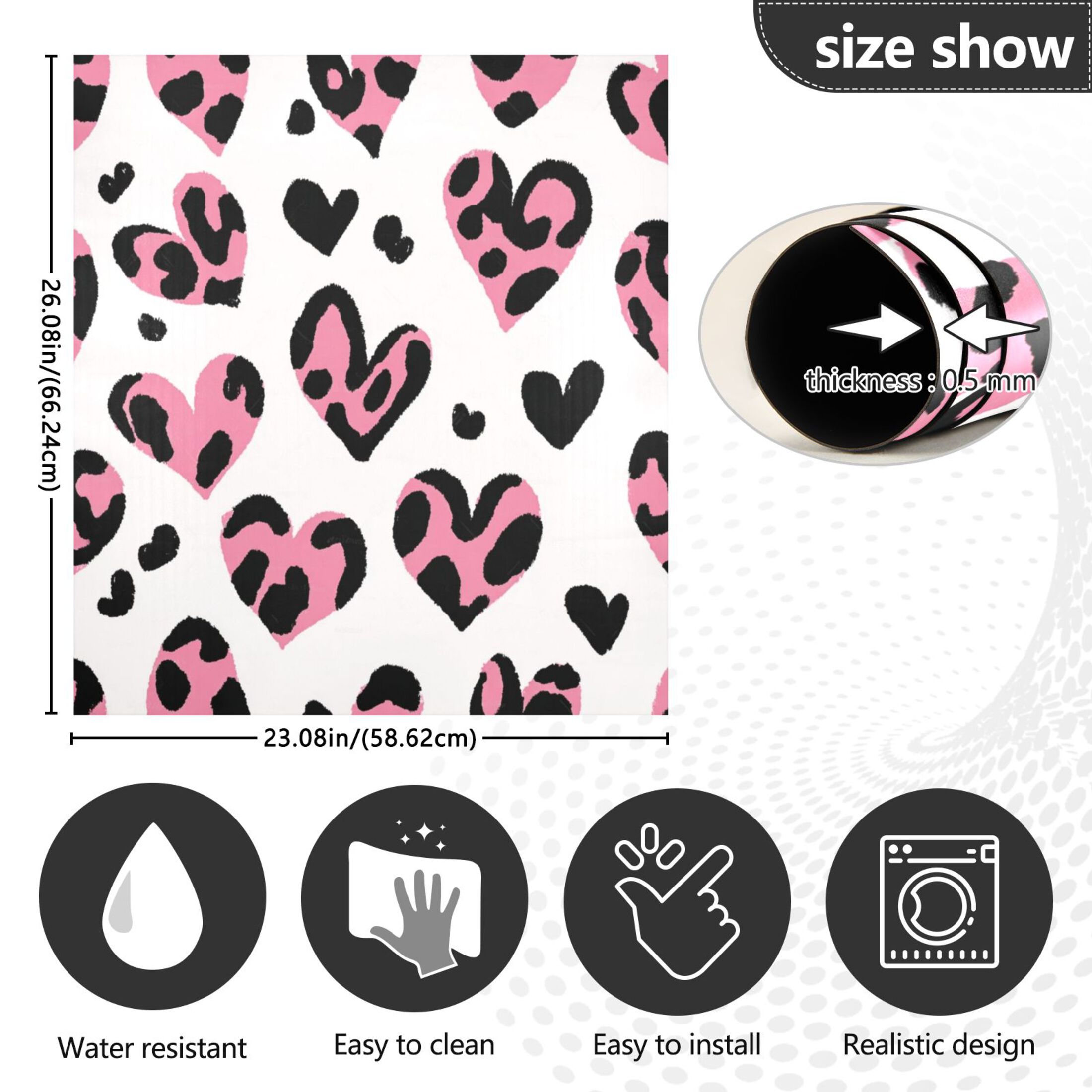 IAUYY Magnetic decorative sticker - 23x26 Inch PVC Refrigerator Decorative Cover, Removable DIY Art for Kitchen Appliances Leopard Print Miller Style