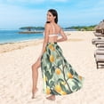 thumbnail image 6 of FORMRS Womens Long Sarong Beach Wrap Semi-Sheer Bikini Skirt Bathing Swimsuit Cover Up, Orange Tree, 6 of 7