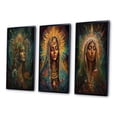thumbnail image 3 of Designart "Holy Mary Radiating Aura IV" Christianism Framed Wall Art Set Of 3 - Green Traditional Frame Gallery Wall Set For Home Decor, 3 of 6