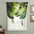 thumbnail image 4 of Vintage Stripes Tie Up Curtain for Window, Black Striped Retro Lines Geometric Adjustable Tie Up Balloon Curtain Valances Rod Pocket Window Treatment for Kitchen Bathroom Bedroom 42"x63", 4 of 9