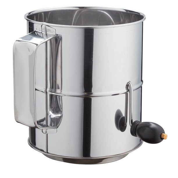 8 Cup Crank Stainless Steel Flour Sifter by Kitchen Winners